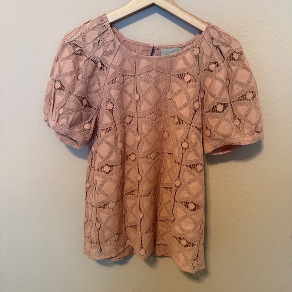 Maeve Tops - NWT MAEVE Anthropologie Top Women’s Small Short Sleeve Lace Summer  Elegant